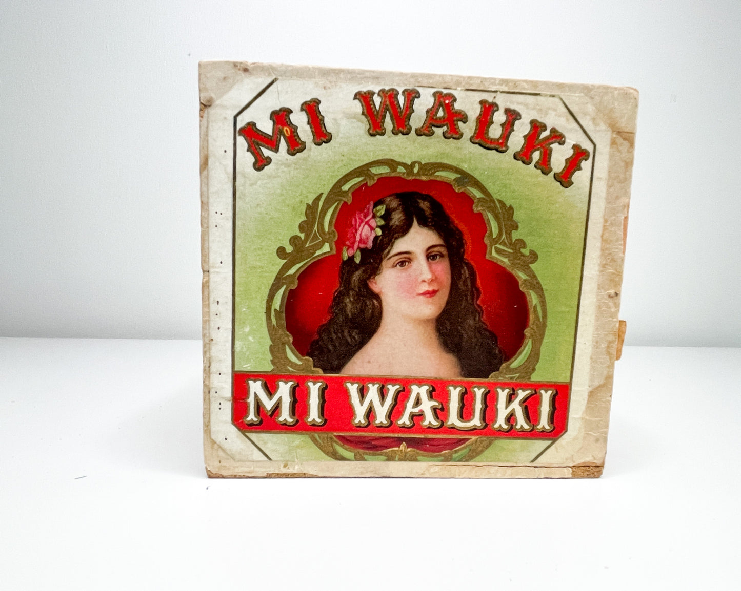 1917 Mi Wauki Cigar Box | Wooden Mi Wauki Cigar Box