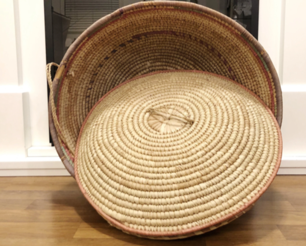 Vintage Woven Coiled Basket | Home Decor | LARGE BASKET