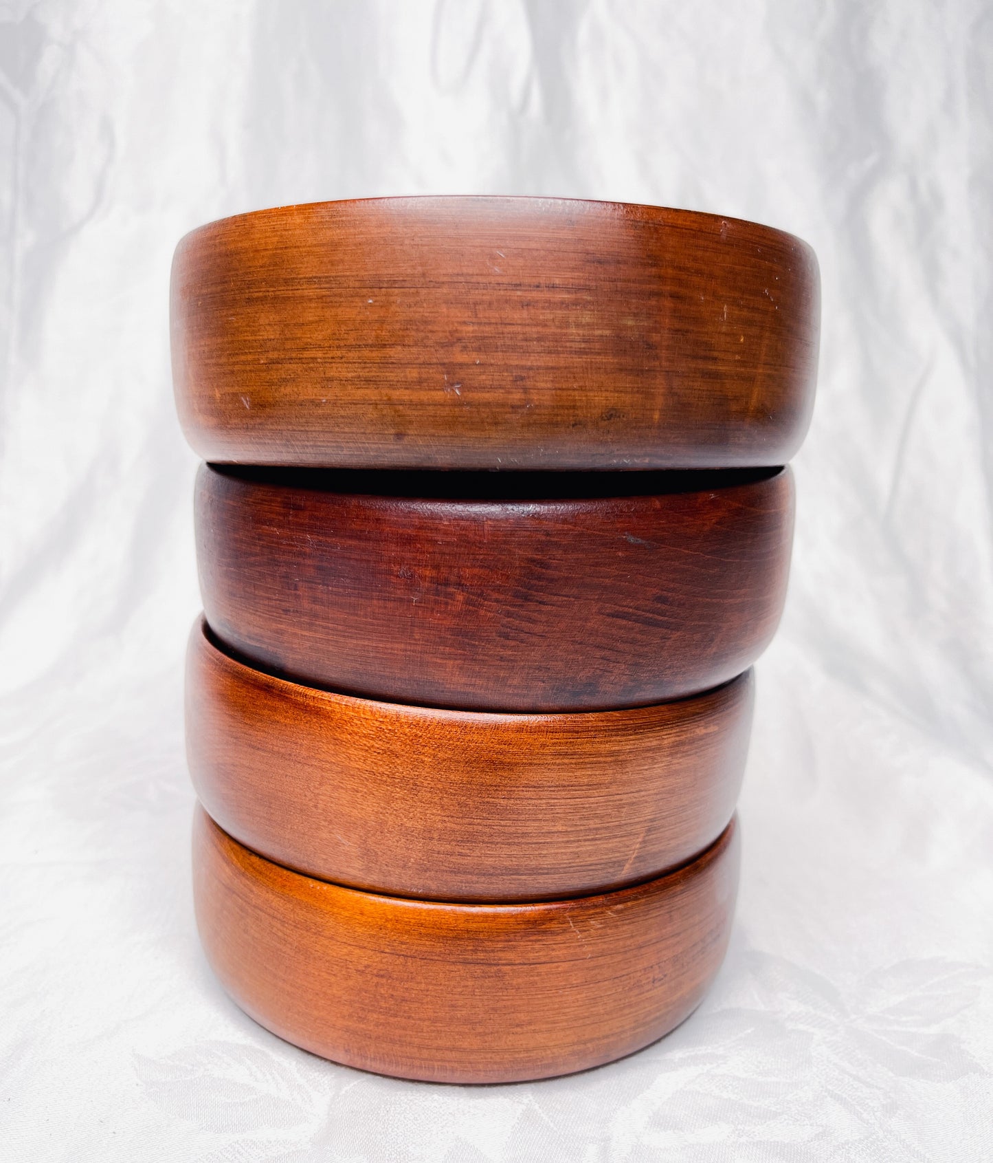 Vintage Handcrafted Bariboocraft Wooden Bowl Salad Set.