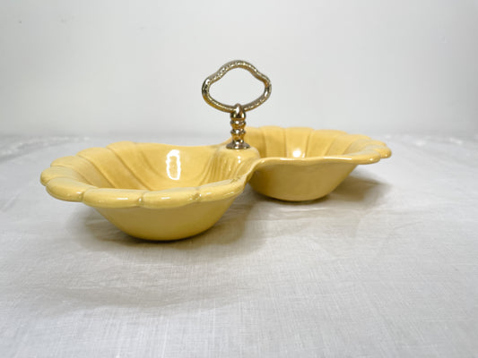 Vintage Ceramic Double Shell Serving Dish.