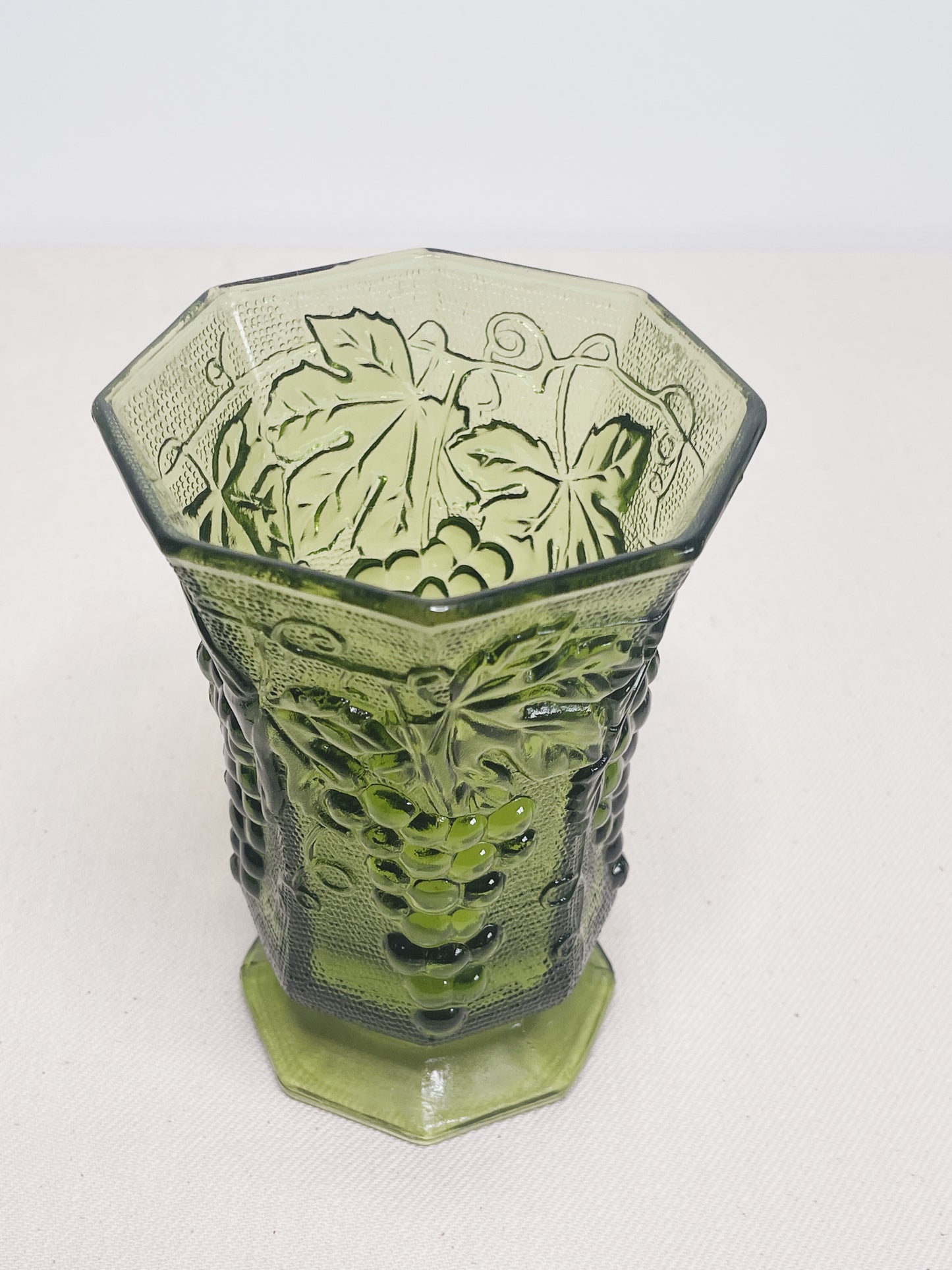 Vintage Anchor Hocking Grapevine patterned vase.