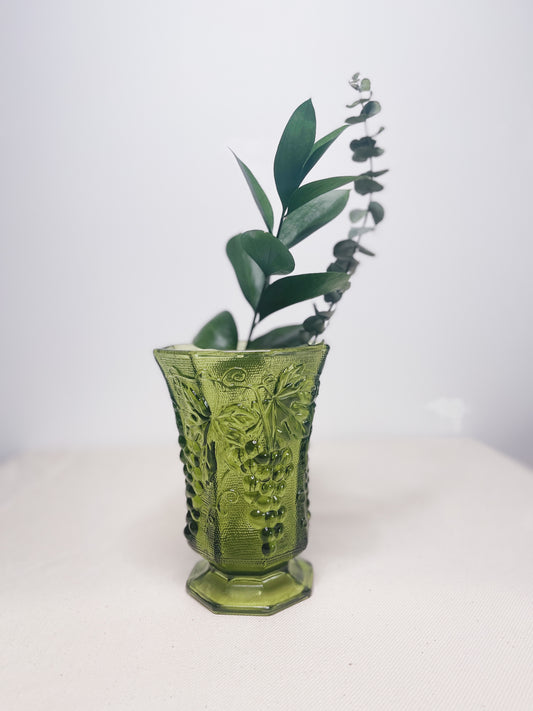 Vintage Anchor Hocking Grapevine patterned vase.