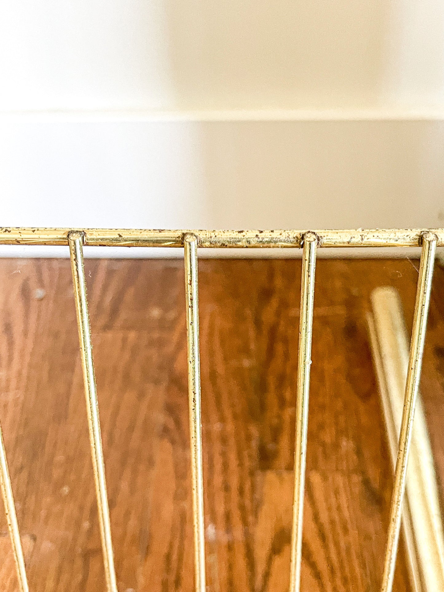 Brass Side Table/Magazine Rack