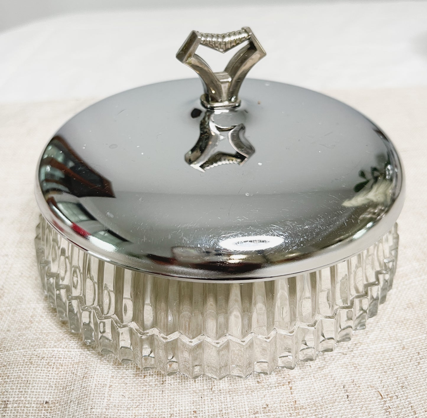 Mini Crystal Bowl with Metal Lid
