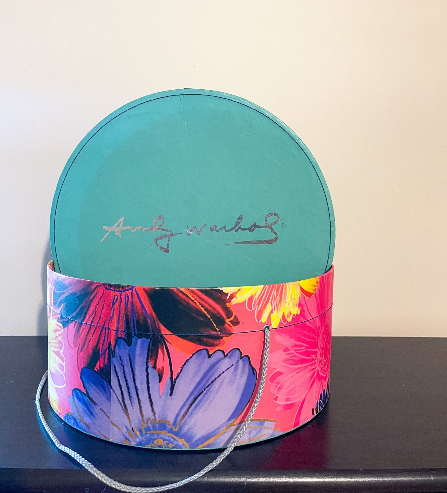 Vintage Andy Warhol Daisy Hat Box - Green